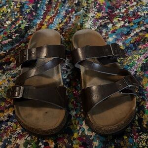 Outwoods Dark Brown Buckled Sandals